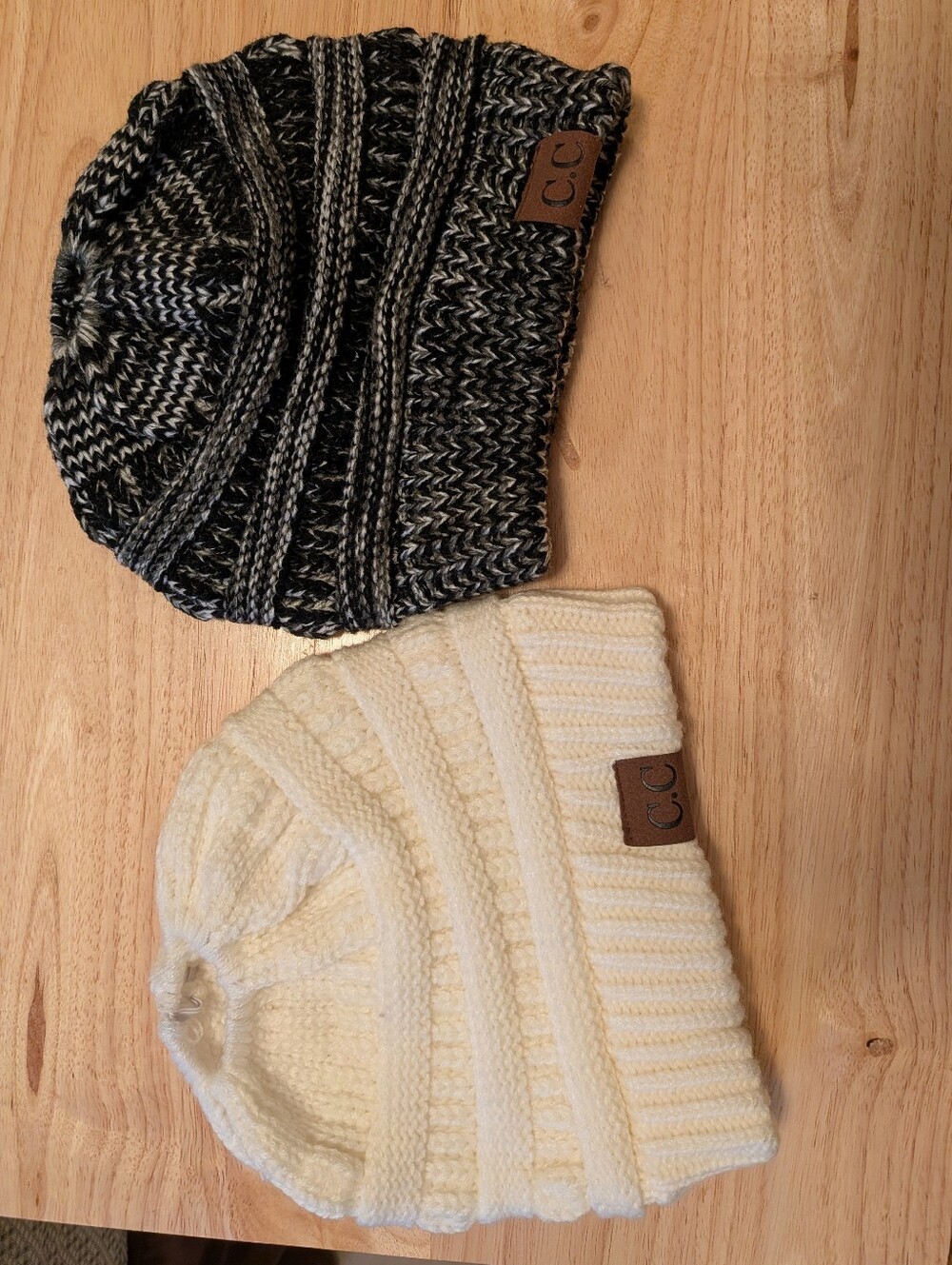 Beanie Set With Hair Top Opening